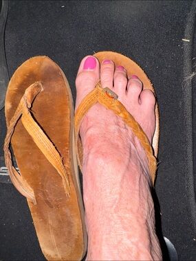Rainbow sandals flip flopsbraided leather sz XL